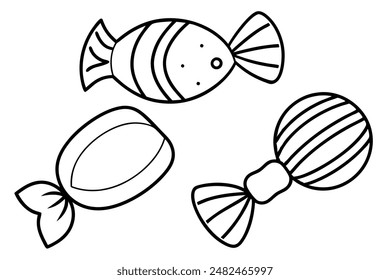 Candy line art presenting details artwork