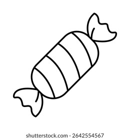 Candy Line Editable Stroke Icon. Fast-food And Drinks Themes Vector Illustration