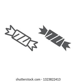 Candy line and glyph icon, sweets and caramel, dessert sign, vector graphics, a linear pattern on a white background, eps 10.