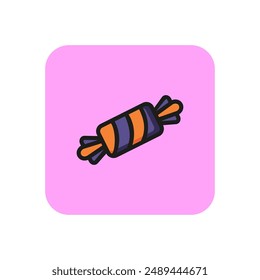 Candy line icon. Caramel, treat, sugar. Halloween concept. Vector illustration can be used for topics like festive, holiday, dessert, kid party
