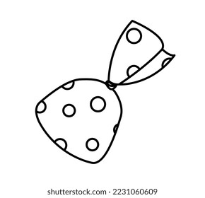 Candy line icon. Candy in colorful wrapper, minimalistic logotype, creativity and art. Sticker for social networks and messengers. Dessert and delicacy, sweets. Cartoon flat vector illustration