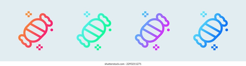 Candy line icon in gradient colors. Lollipop signs vector illustration.