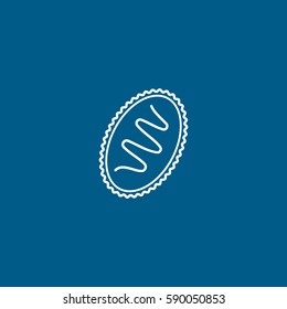 Candy Line Icon On Blue Background