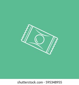 Candy Line Icon On Green Background