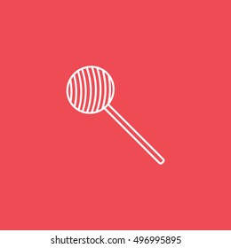 Candy Line Icon On Red Background