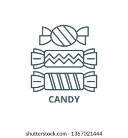 Candy line icon, vector. Candy outline sign, concept symbol, flat illustration