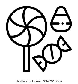 icono de línea de caramelo,vector e ilustración