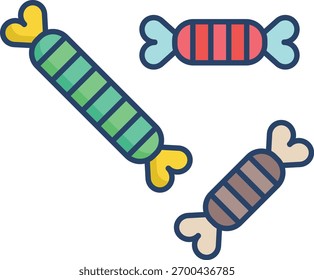 Diseño de icono de color lineal de caramelo
