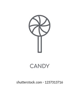 Candy linear icon. Modern outline Candy logo concept on white background from Christmas collection. Suitable for use on web apps, mobile apps and print media.