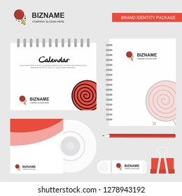 Candy  Logo, Calendar Template, CD Cover, Diary and USB Brand Stationary Package Design Vector Template