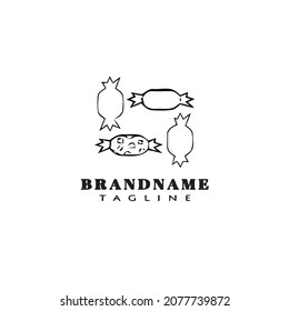 candy logo cartoon design icon template black modern isolated vector