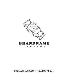 Candy-Logo-Design-Symbol-Vorlage schwarz, moderne einzelne Vektorgrafik