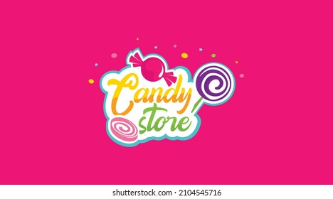 Candy Logo Design Concept Vector. Colorful Sweets Logo Template