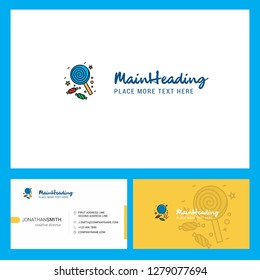 Candy  Logo design with Tagline & Front and Back Busienss Card Template. Vector Creative Design