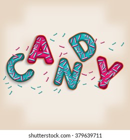 candy logo funny kids design 3d letters 
