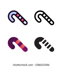 Candy logo icon design in four style. Line, Glyph, Flat Gradient and Color Line style