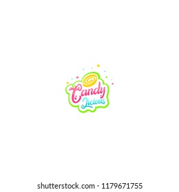Candy logo template. Sweet candy logo vector. Sweet theats logo vector