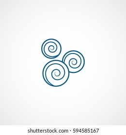 Candy Lollipop Blue Line Icon On White Background 
