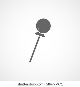 Candy Lollipop Flat Icon On White Background