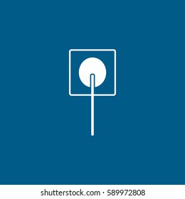 Candy Lollipop Flat Icon On Blue Background