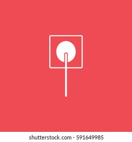 Candy Lollipop Flat Icon On Red Background