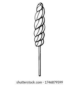 Candy lollipop. Hand drawn sweets doodle elements. Vector illustration on a white background.