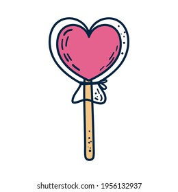 candy lollipop in heart shape
