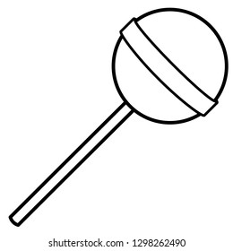 Candy, Lollipop icon. Line art. White background. Social media icon. Business concept. Sign, symbol, web element. Tattoo template. Website pictogram.