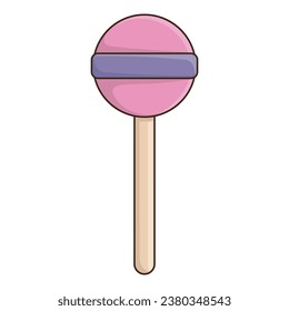 candy lollipop icon over white background colorful design vector illustration