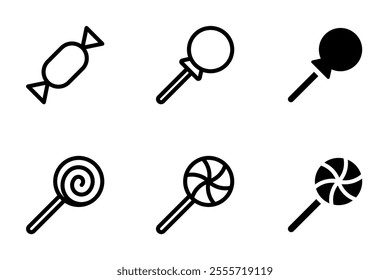 candy, lollipop icon set design