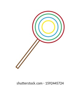 Candy lollipop icon vector, formed with simple shapes
