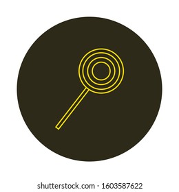 Candy lollipop icon vector, formed with simple shapes
