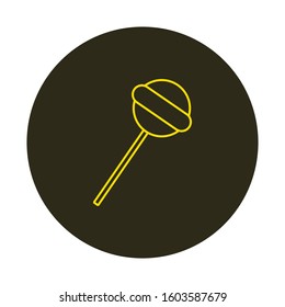 Candy lollipop icon vector, formed with simple shapes