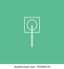Candy Lollipop Line Icon On Green Background