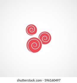 Candy Lollipop Red Flat Icon On White Background