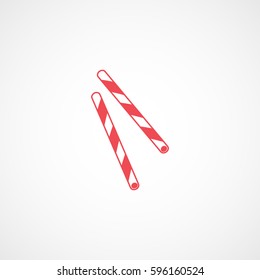 Candy Lollipop Red Flat Icon On White Background