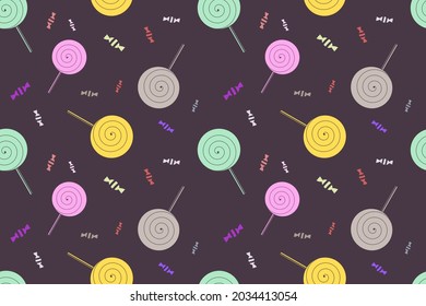 Candy and Lollipop Seamless Pattern Design