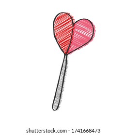 Candy Lollipop. Vector color illustration in Doodle style, isolated on white background for theme design
