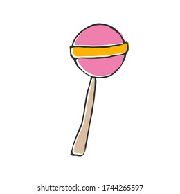 Candy Lollipop. Vector color illustration for theme design