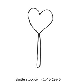 Candy Lollipop. Vector illustration in Doodle style, isolated on a white background, for coloring books and scrapbooking, theme design