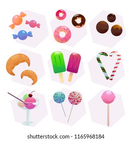 Candy and lollipop vector set