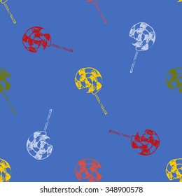 Candy lollipops seamless pattern background