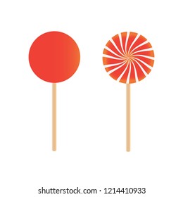 Candy lollipops vector. Sweet sugar candy stick