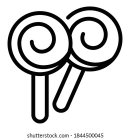 Candy lolly icon. Outline candy lolly vector icon for web design isolated on white background