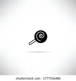 candy lolly pop icon with drop shadow vector illustration