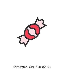 Candy lollypop outline icon. Color vector icon.