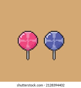 candy lollypop in pixel style