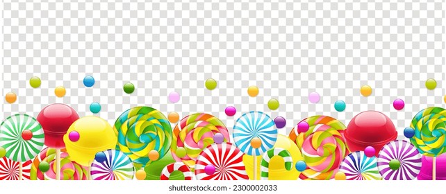 Candy And Lollypop With Transparent Background With Gradient Mesh, Vector Illustration