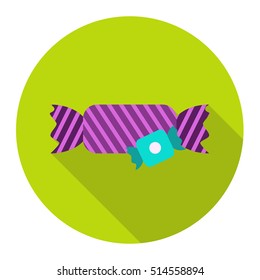 Candy long shadow icon vector illustration.
