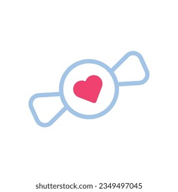 Candy love icon duotone blue pink style valentine illustration vector element and symbol perfect.